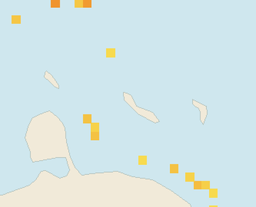 Satellite floating-algae map near Curacao West Coast, Aug 2021 (opens full map image in a new tab)