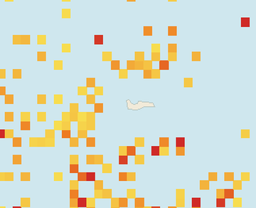 Satellite floating-algae map near Grand Cayman (Seven Mile Beach), Aug 2021 (opens full map image in a new tab)