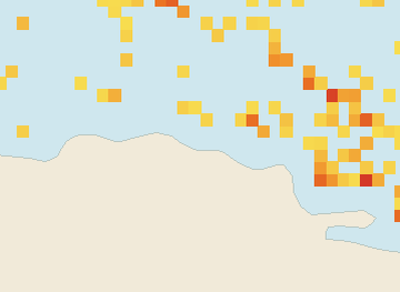 Satellite floating-algae map near Puerto Plata and Cabarete, Aug 2021 (opens full map image in a new tab)