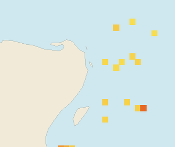 Satellite floating-algae map near Cancun Hotel Zone, Sep 2021 (opens full map image in a new tab)