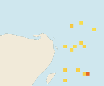 Satellite floating-algae map near Costa Mujeres, Sep 2021 (opens full map image in a new tab)