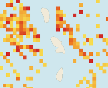 Satellite floating-algae map near Martinique West Coast, Sep 2021 (opens full map image in a new tab)