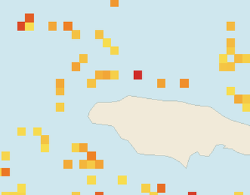 Satellite floating-algae map near Montego Bay, Sep 2021 (opens full map image in a new tab)