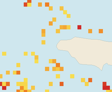 Satellite floating-algae map near Negril, Sep 2021 (opens full map image in a new tab)