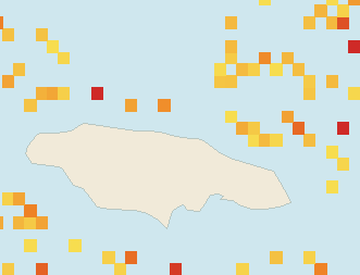 Satellite floating-algae map near Ocho Rios, Sep 2021 (opens full map image in a new tab)