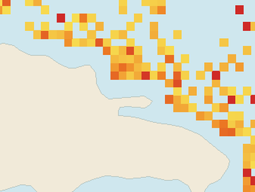 Satellite floating-algae map near Las Terrenas, Sep 2021 (opens full map image in a new tab)