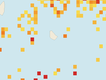 Satellite floating-algae map near South Coast Barbados, Sep 2021 (opens full map image in a new tab)