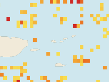 Satellite floating-algae map near St. Thomas, Sep 2021 (opens full map image in a new tab)