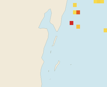 Satellite floating-algae map near Ambergris Caye, Oct 2021 (opens full map image in a new tab)