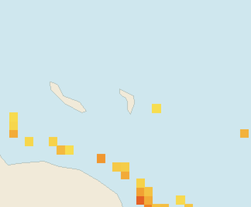 Satellite floating-algae map near Bonaire, Oct 2021 (opens full map image in a new tab)