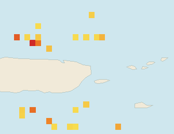 Satellite floating-algae map near Luquillo, Oct 2021 (opens full map image in a new tab)