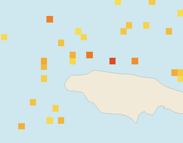 Satellite floating-algae map near Montego Bay, Oct 2021 (opens full map image in a new tab)