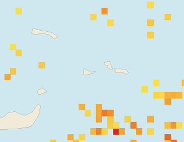 Satellite floating-algae map near Providenciales, Oct 2021 (opens full map image in a new tab)