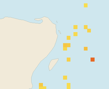 Satellite floating-algae map near Puerto Morelos, Oct 2021 (opens full map image in a new tab)