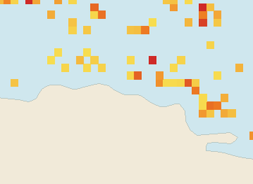 Satellite floating-algae map near Puerto Plata and Cabarete, Oct 2021 (opens full map image in a new tab)