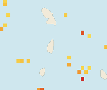 Satellite floating-algae map near Saint Lucia East Coast, Oct 2021 (opens full map image in a new tab)