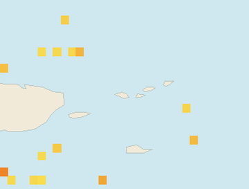 Satellite floating-algae map near St. Thomas, Oct 2021 (opens full map image in a new tab)