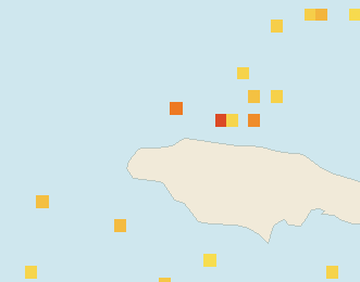 Satellite floating-algae map near Montego Bay, Nov 2021 (opens full map image in a new tab)