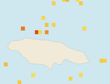 Satellite floating-algae map near Ocho Rios, Nov 2021 (opens full map image in a new tab)