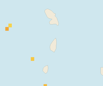 Satellite floating-algae map near Saint Lucia West Coast, Nov 2021 (opens full map image in a new tab)