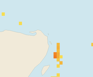 Satellite floating-algae map near Costa Mujeres, Dec 2021 (opens full map image in a new tab)