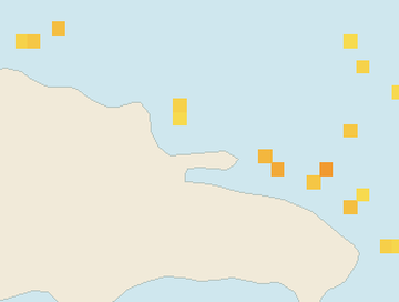 Satellite floating-algae map near Las Terrenas, Dec 2021 (opens full map image in a new tab)