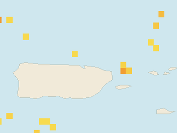 Satellite floating-algae map near San Juan and Isla Verde, Dec 2021 (opens full map image in a new tab)