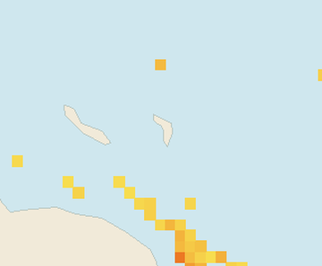 Satellite floating-algae map near Bonaire, Jan 2022 (opens full map image in a new tab)