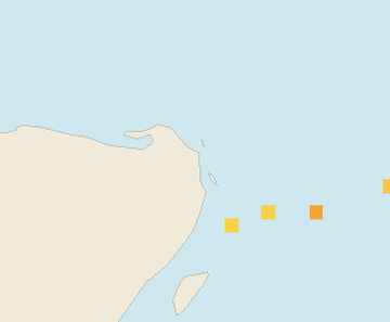 Satellite floating-algae map near Costa Mujeres, Jan 2022 (opens full map image in a new tab)