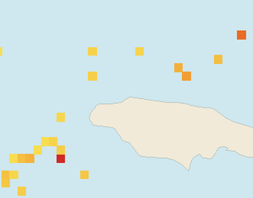 Satellite floating-algae map near Montego Bay, Jan 2022 (opens full map image in a new tab)