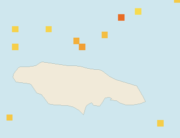 Satellite floating-algae map near Ocho Rios, Jan 2022 (opens full map image in a new tab)