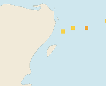 Satellite floating-algae map near Playa del Carmen, Jan 2022 (opens full map image in a new tab)