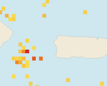 Satellite floating-algae map near Rincon, Jan 2022 (opens full map image in a new tab)