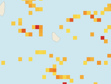 Satellite floating-algae map near South Coast Barbados, Jan 2022 (opens full map image in a new tab)