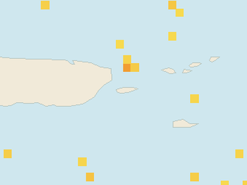 Satellite floating-algae map near Vieques, Jan 2022 (opens full map image in a new tab)