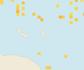 Satellite floating-algae map near Bonaire, Feb 2022 (opens full map image in a new tab)