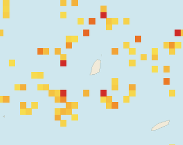 Satellite floating-algae map near Grand Anse, Feb 2022 (opens full map image in a new tab)