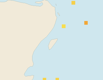 Satellite floating-algae map near Puerto Aventuras, Feb 2022 (opens full map image in a new tab)