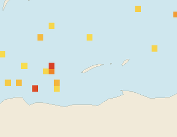 Satellite floating-algae map near Roatan, Feb 2022 (opens full map image in a new tab)