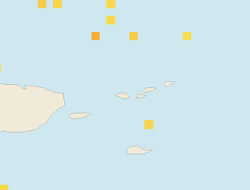 Satellite floating-algae map near St. Thomas, Feb 2022 (opens full map image in a new tab)
