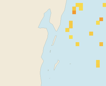 Satellite floating-algae map near Ambergris Caye, Mar 2022 (opens full map image in a new tab)