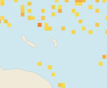 Satellite floating-algae map near Bonaire, Mar 2022 (opens full map image in a new tab)
