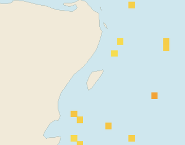 Satellite floating-algae map near Puerto Aventuras, Mar 2022 (opens full map image in a new tab)