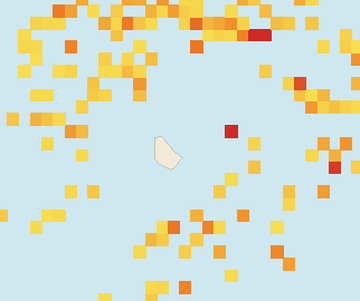 Satellite floating-algae map near Eastern Barbados, Apr 2022 (opens full map image in a new tab)