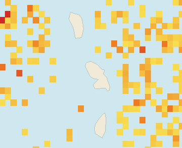 Satellite floating-algae map near Martinique West Coast, Apr 2022 (opens full map image in a new tab)