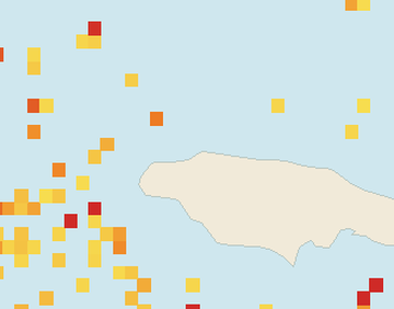 Satellite floating-algae map near Montego Bay, Apr 2022 (opens full map image in a new tab)