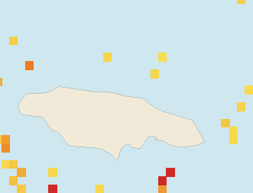 Satellite floating-algae map near Ocho Rios, Apr 2022 (opens full map image in a new tab)