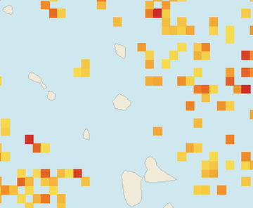 Satellite floating-algae map near Antigua East Coast, May 2022 (opens full map image in a new tab)