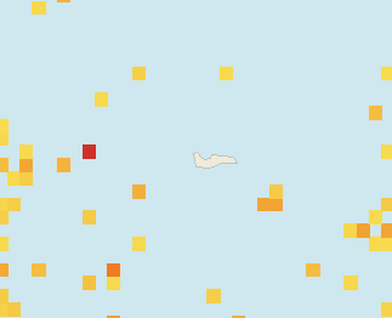 Satellite floating-algae map near Grand Cayman (Seven Mile Beach), May 2022 (opens full map image in a new tab)