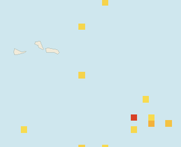 Satellite floating-algae map near Grand Turk, May 2022 (opens full map image in a new tab)